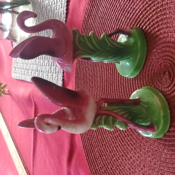 1950's Art Deco MCM Ceramic Pink Flamingo figurines - Picture 3 of 7